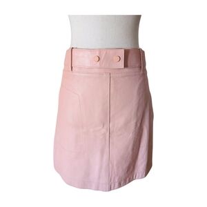 NWT 3.1 Phillip Lim Pink Lamb Leather Belted Mini‎ Skirt Size 2